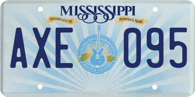 MS license plate AXE095