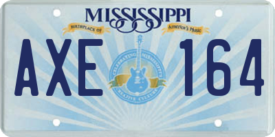 MS license plate AXE164