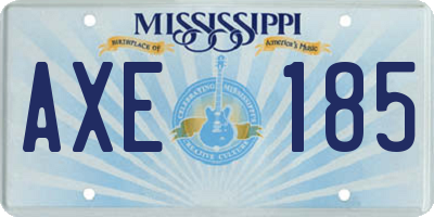 MS license plate AXE185