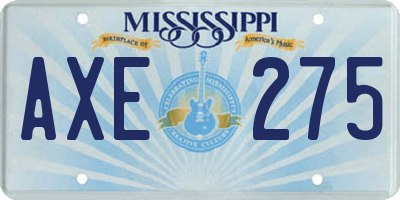 MS license plate AXE275