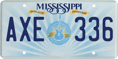 MS license plate AXE336