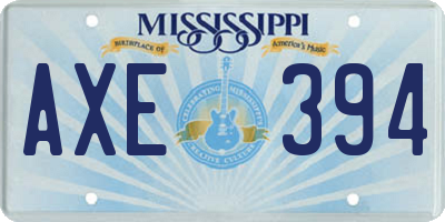 MS license plate AXE394