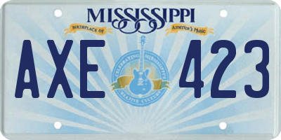 MS license plate AXE423