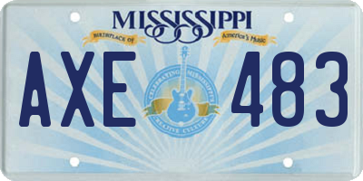 MS license plate AXE483