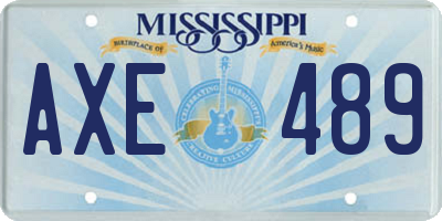 MS license plate AXE489