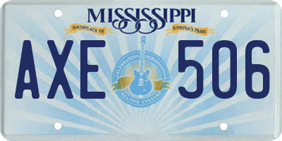 MS license plate AXE506