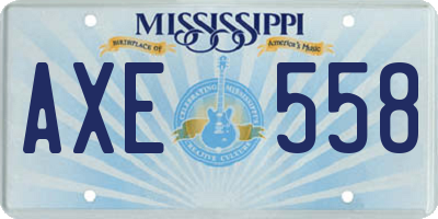 MS license plate AXE558