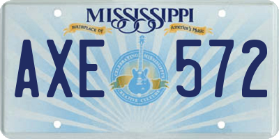 MS license plate AXE572