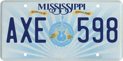 MS license plate AXE598