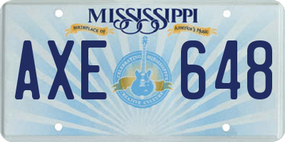 MS license plate AXE648