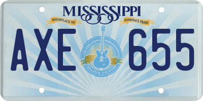 MS license plate AXE655
