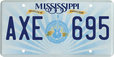 MS license plate AXE695