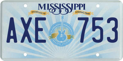 MS license plate AXE753