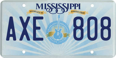 MS license plate AXE808