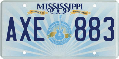 MS license plate AXE883