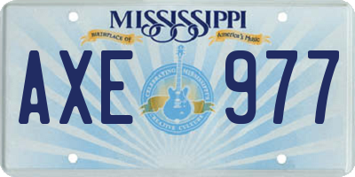 MS license plate AXE977