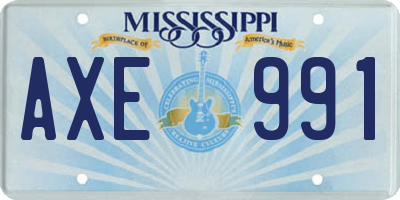 MS license plate AXE991