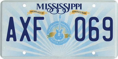 MS license plate AXF069