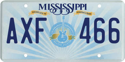 MS license plate AXF466
