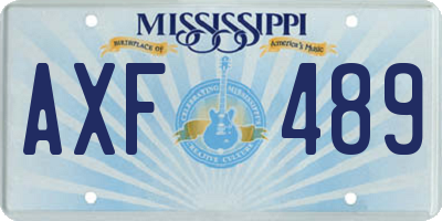 MS license plate AXF489