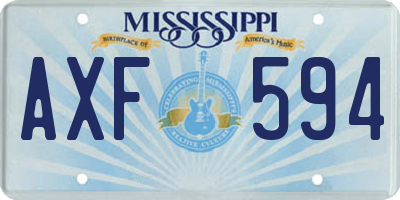MS license plate AXF594
