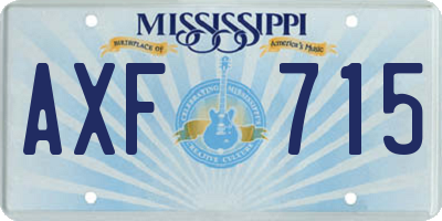 MS license plate AXF715