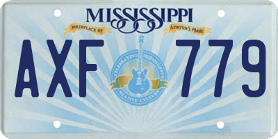 MS license plate AXF779