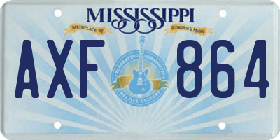 MS license plate AXF864