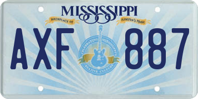 MS license plate AXF887
