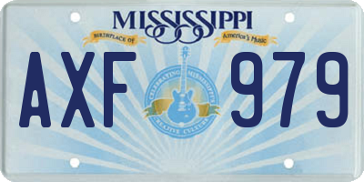 MS license plate AXF979
