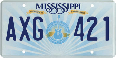 MS license plate AXG421