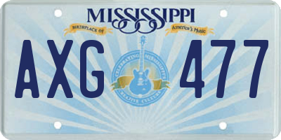 MS license plate AXG477