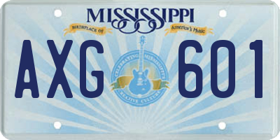MS license plate AXG601