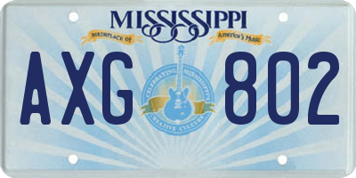 MS license plate AXG802