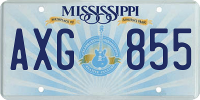 MS license plate AXG855