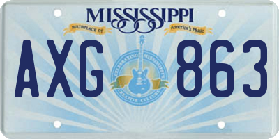 MS license plate AXG863