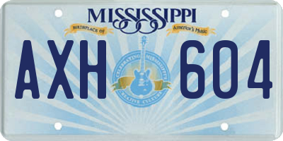 MS license plate AXH604