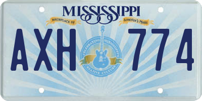 MS license plate AXH774