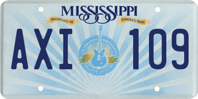 MS license plate AXI109