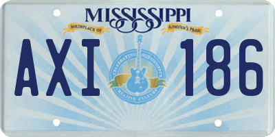 MS license plate AXI186