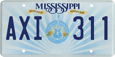 MS license plate AXI311