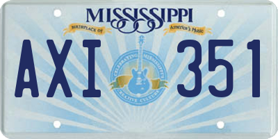 MS license plate AXI351