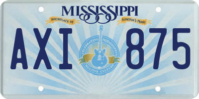 MS license plate AXI875