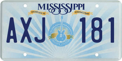 MS license plate AXJ181