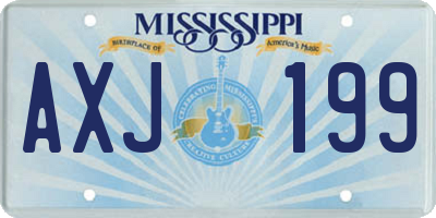 MS license plate AXJ199