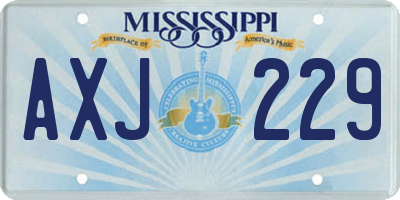 MS license plate AXJ229