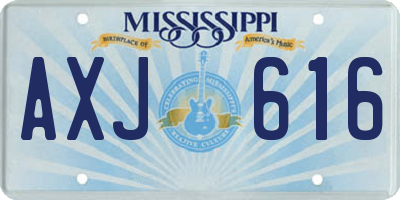 MS license plate AXJ616