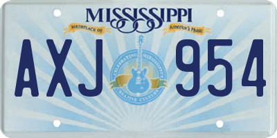 MS license plate AXJ954