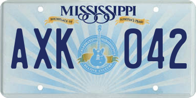 MS license plate AXK042