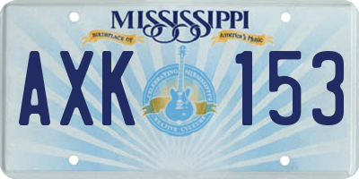 MS license plate AXK153